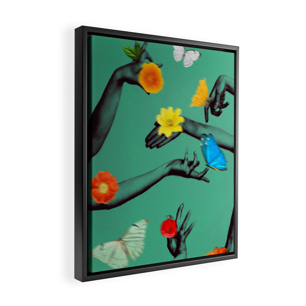 Jewels in Teal Framed Canvas Print Gallery Image 2