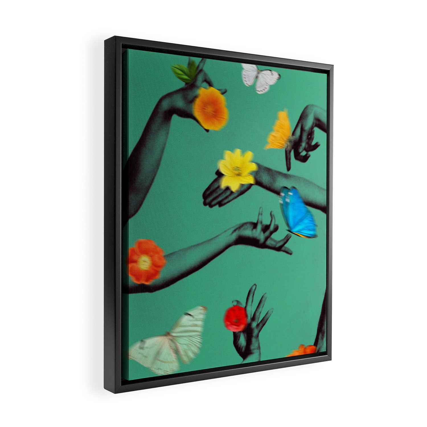 Jewels in Teal Framed Canvas Print Gallery Image 2