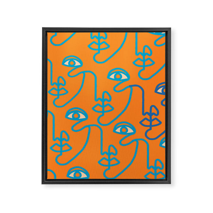 Multi Faced Tangerine Framed Canvas Print Gallery Image 1