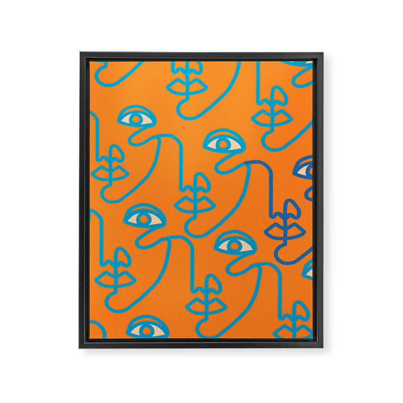 Multi Faced Tangerine Framed Canvas Print Gallery Image 6