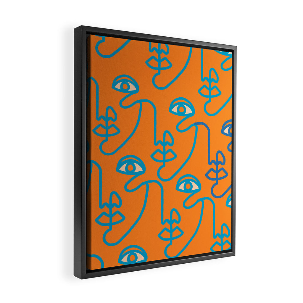 Multi Faced Tangerine Framed Canvas Print Gallery Image 2