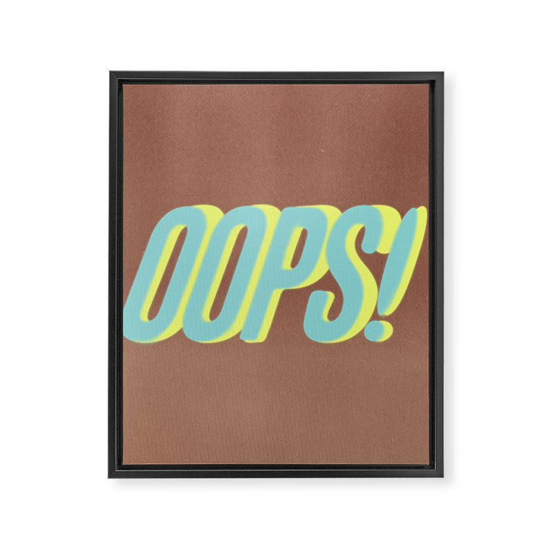 Oops Again Inspired by PANTONE 17 1230 Mocha Mousse Framed Canvas Print Gallery Image 6