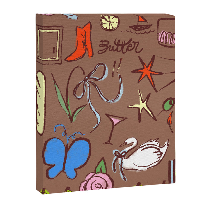 Simple Girl Inspired by PANTONE 17 1230 Mocha Mousse Canvas Print Gallery Image 1