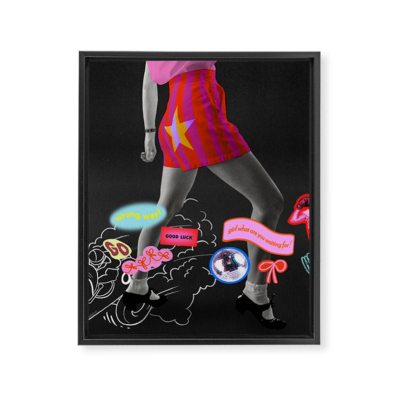 Vroom Vroom, Girl! Framed Canvas Print Gallery Image 6
