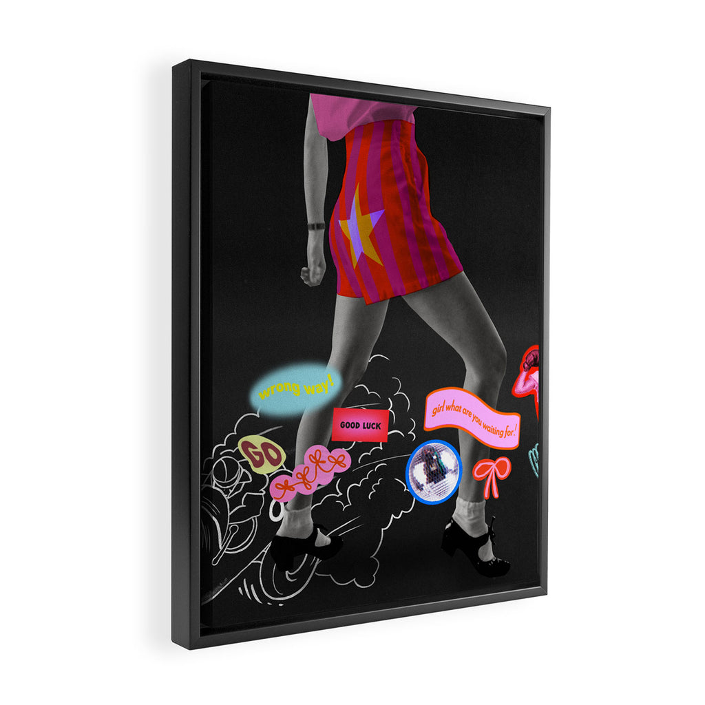 Vroom Vroom, Girl! Framed Canvas Print Gallery Image 2