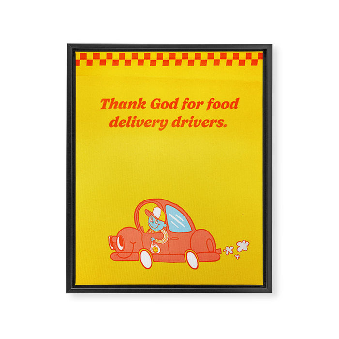 Wanna Get It Delivered? Framed Canvas Print Gallery Image 1