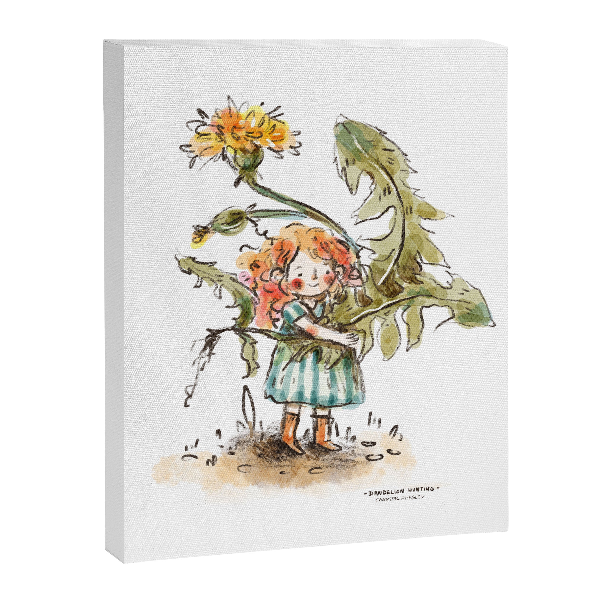 Dandelion Hunting - Flower Girl Canvas Print Gallery Image 8