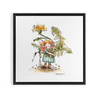 Dandelion Hunting - Flower Girl Framed Canvas Print Gallery Image 3