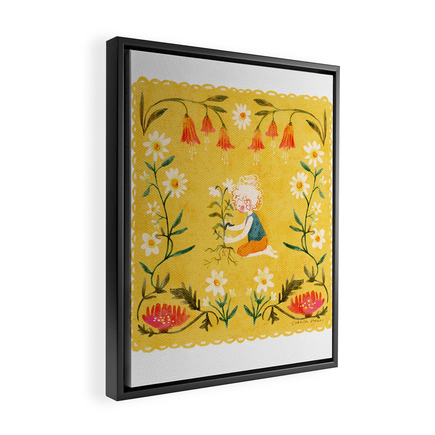 Evie Loves to Garden Framed Canvas Print Gallery Image 2
