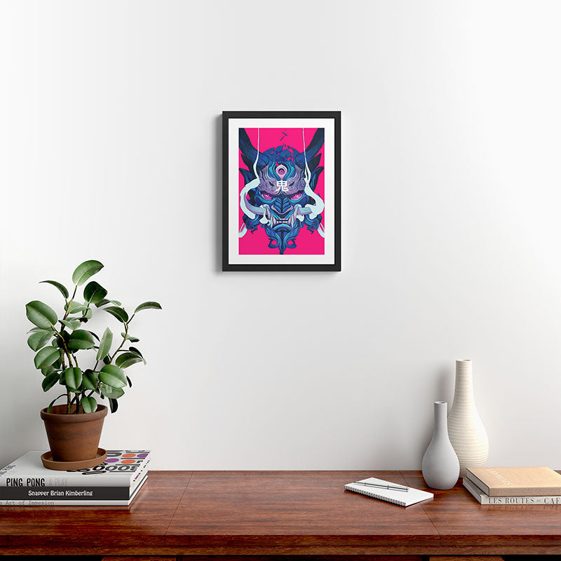 Oni Mask 01 Framed Art Print Gallery Image 2