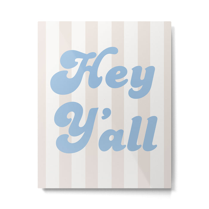 Hey Y'all Coastal Cowgirl Metal Print Gallery Image 1