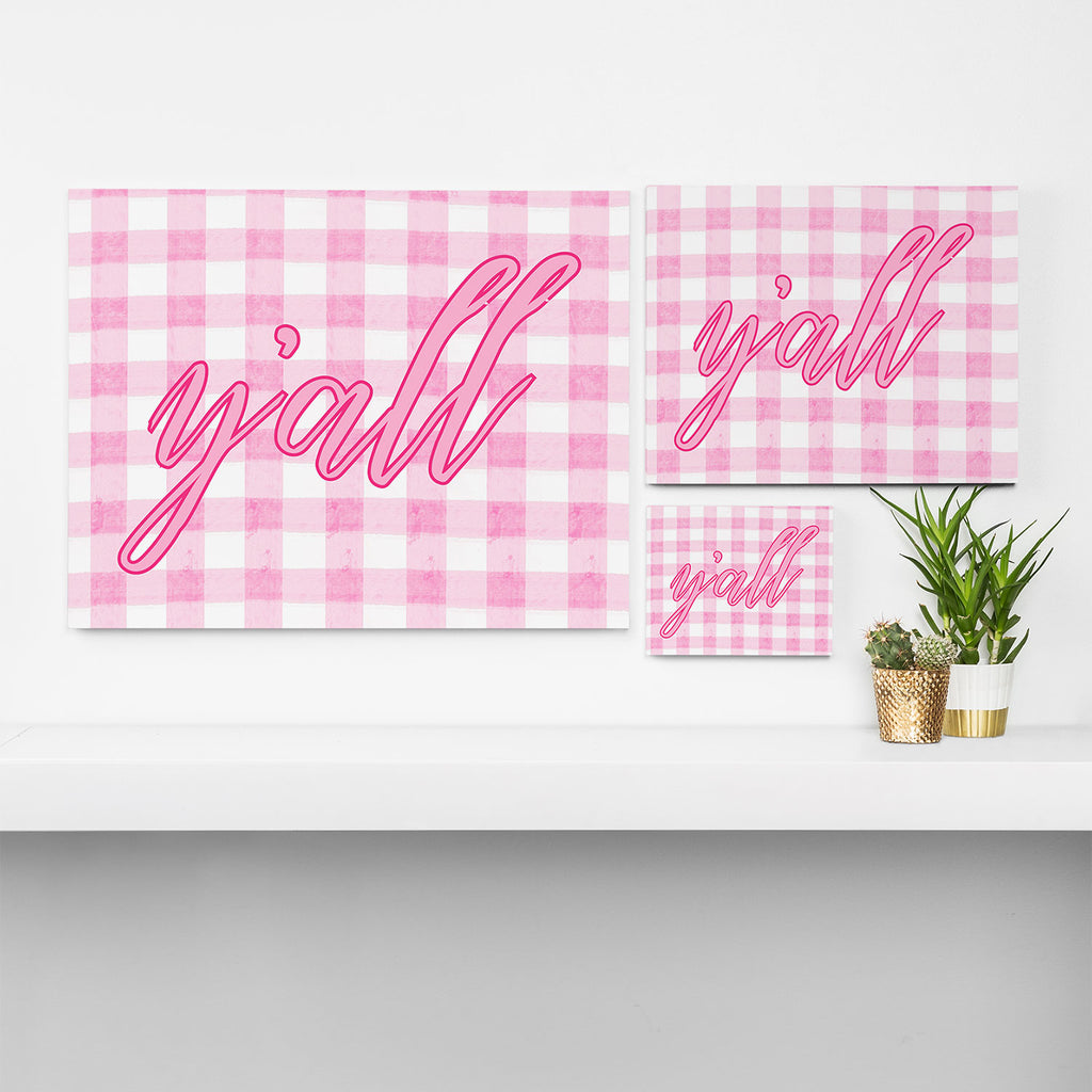 Y'all Pink Canvas Print Gallery Image 3