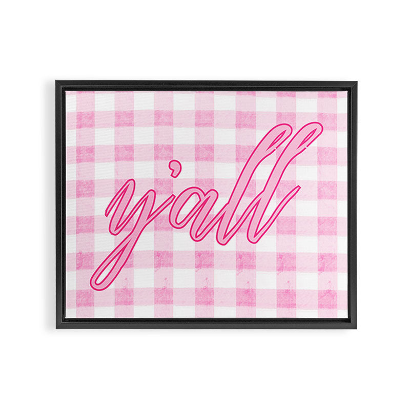 Y'all Pink Framed Canvas Print Gallery Image 6