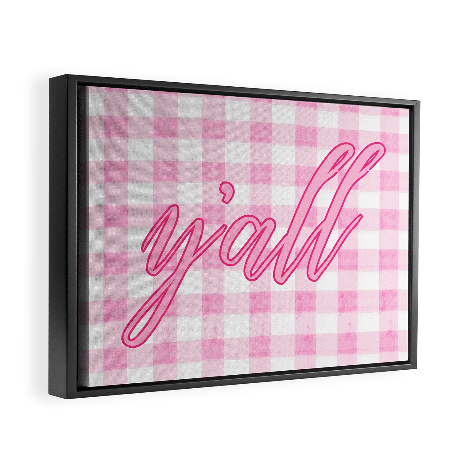 Y'all Pink Framed Canvas Print Gallery Image 2