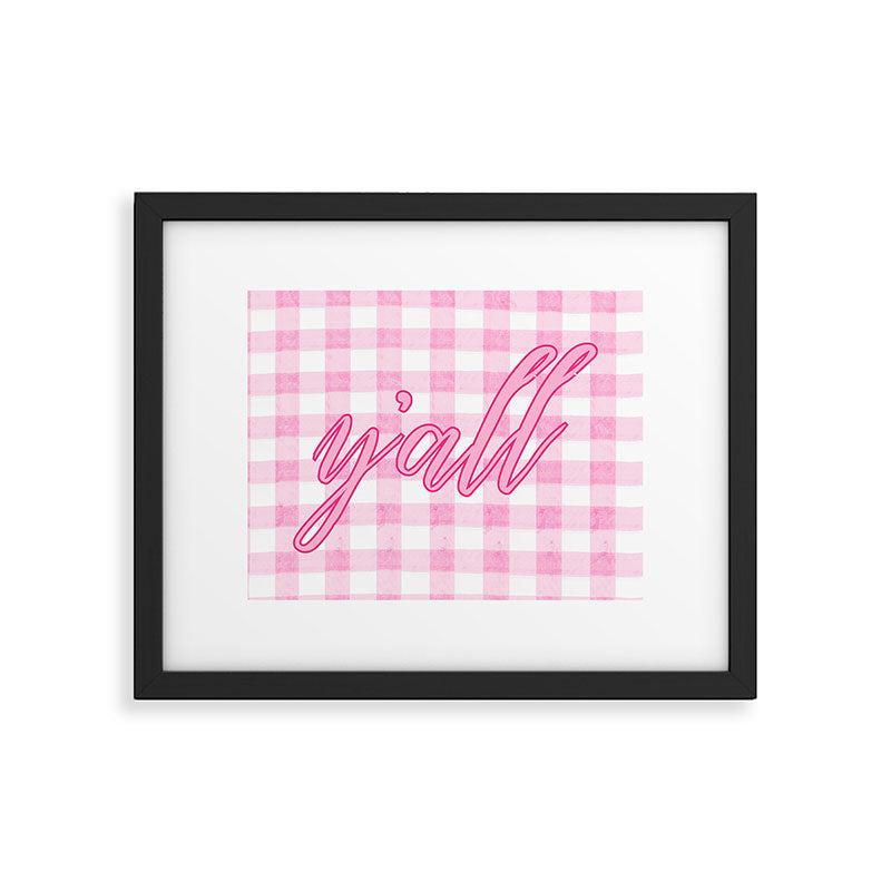 Y'all Pink Framed Art Print