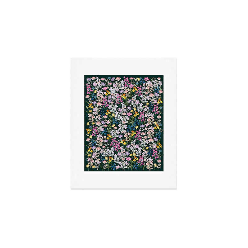 Wildflower Field on Pine Grove - Pink, Orange, Blue, & Purple Art Print Gallery Image 1