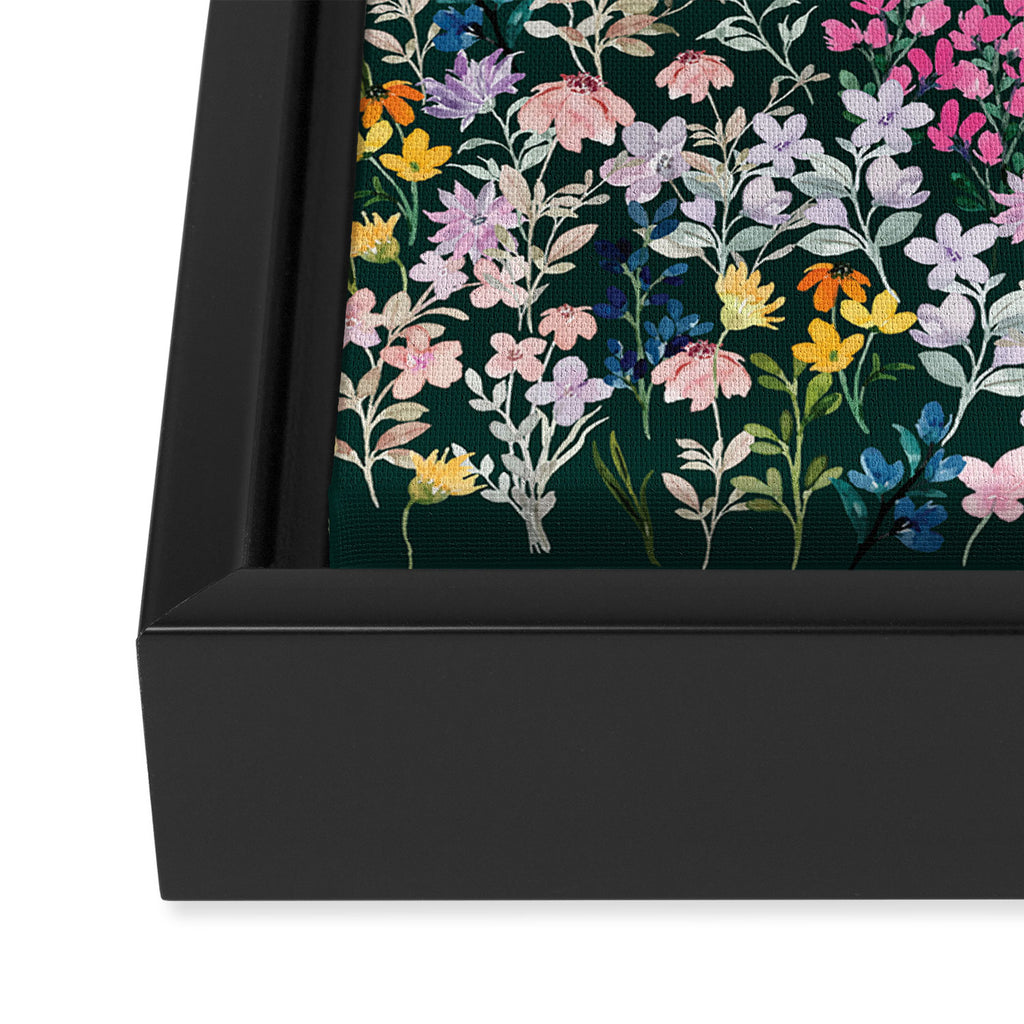 Wildflower Field on Pine Grove - Pink, Orange, Blue, & Purple Framed Canvas Print Gallery Image 3