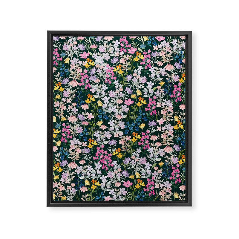 Wildflower Field on Pine Grove - Pink, Orange, Blue, & Purple Framed Canvas Print Gallery Image 6