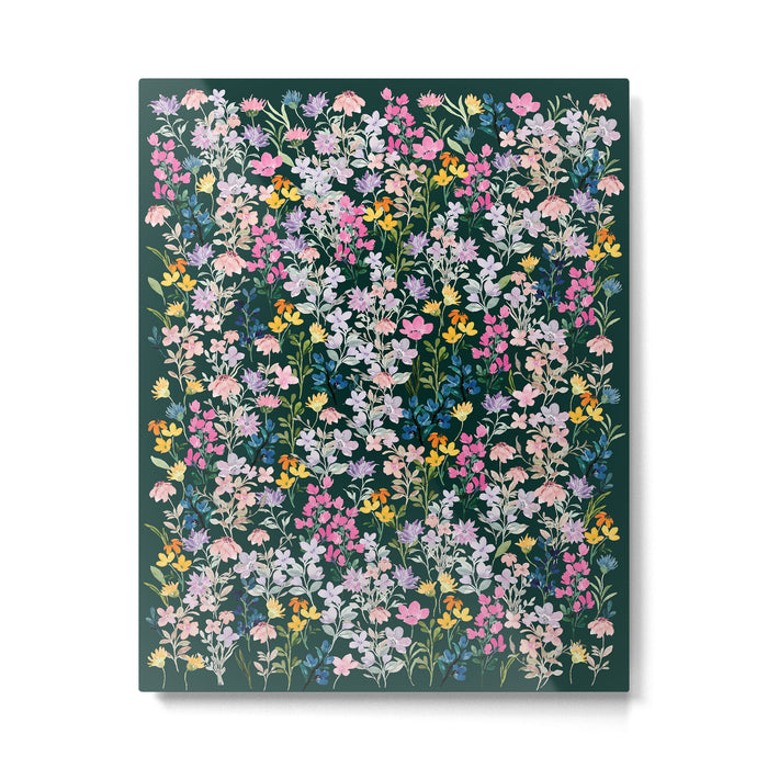 Wildflower Field on Pine Grove - Pink, Orange, Blue, & Purple Metal Print Gallery Image 1