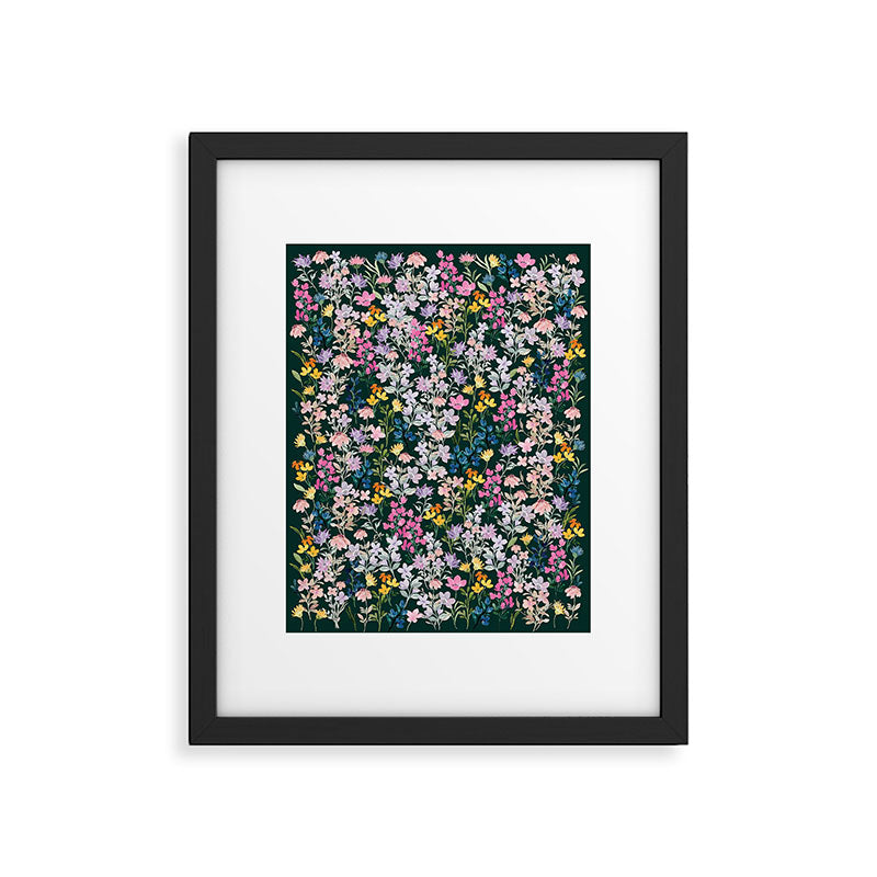 Wildflower Field on Pine Grove - Pink, Orange, Blue, & Purple Framed Art Print Gallery Image 5
