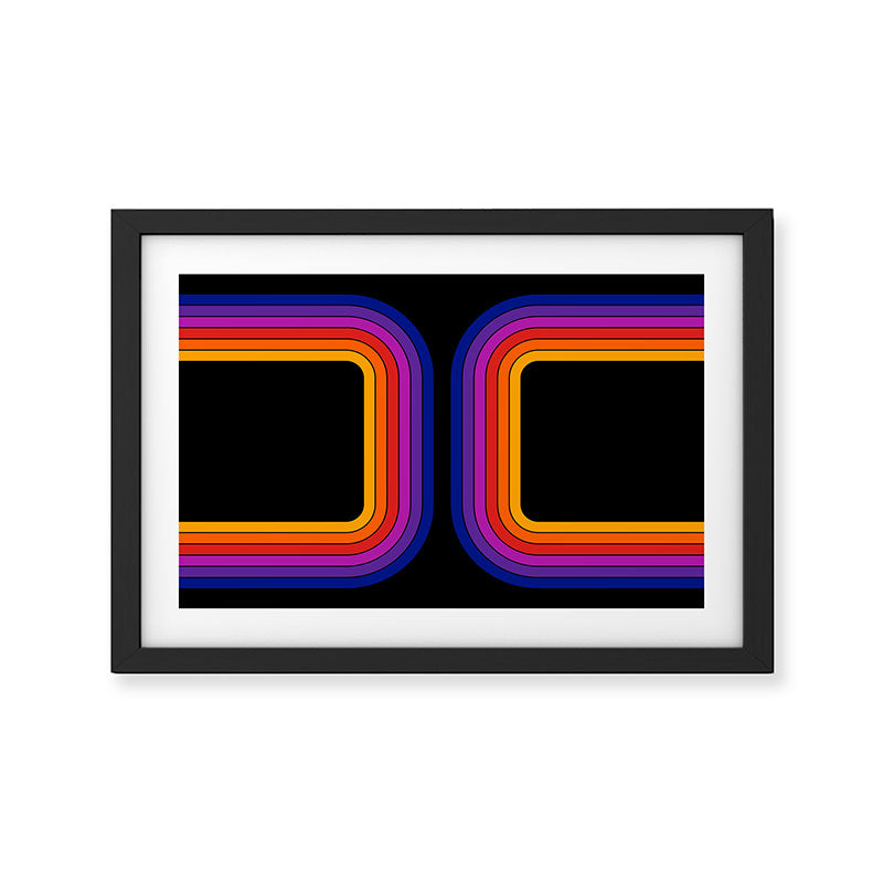 Black Rainbow Tunnel Framed Art Print Gallery Image 3