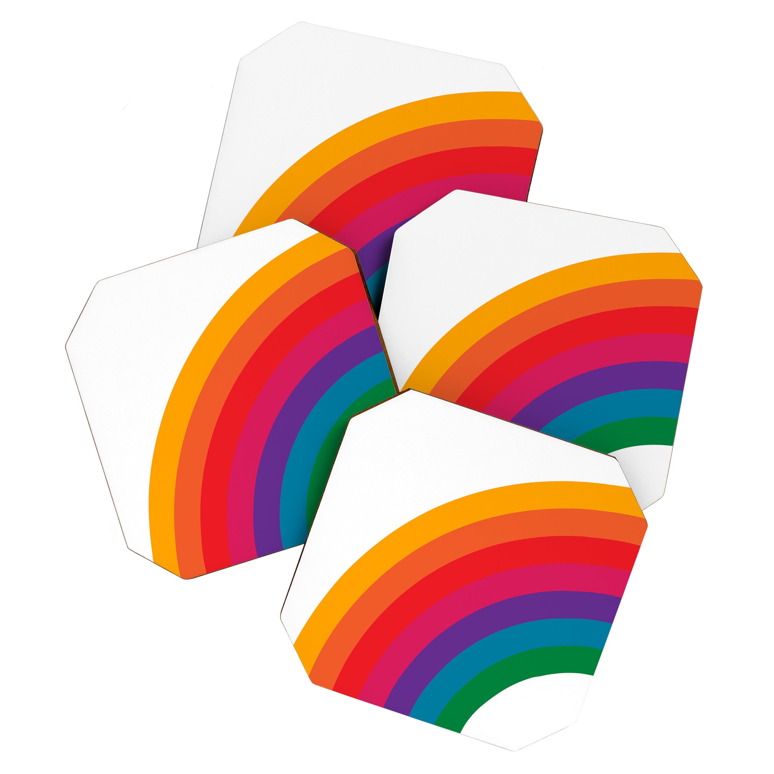 Retro Bright Rainbow - Left Side Coaster Gallery Image 1