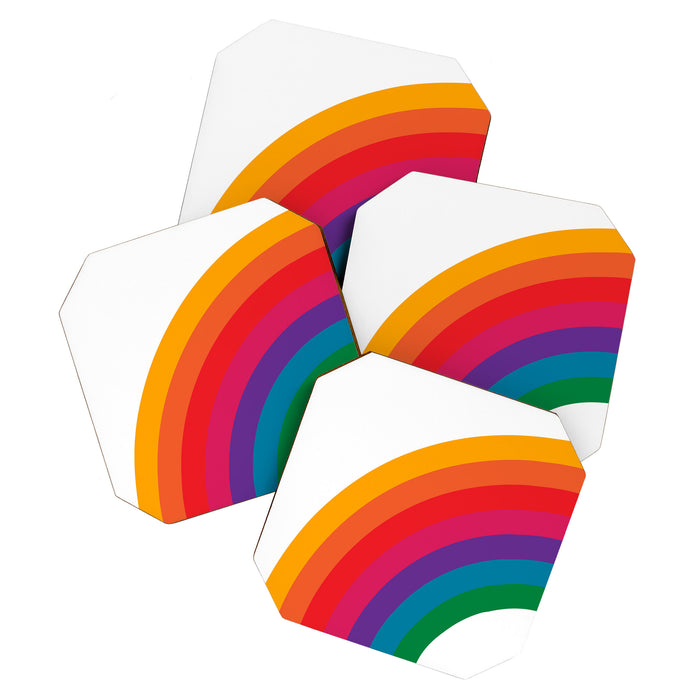 Retro Bright Rainbow - Left Side Coaster Gallery Image 1