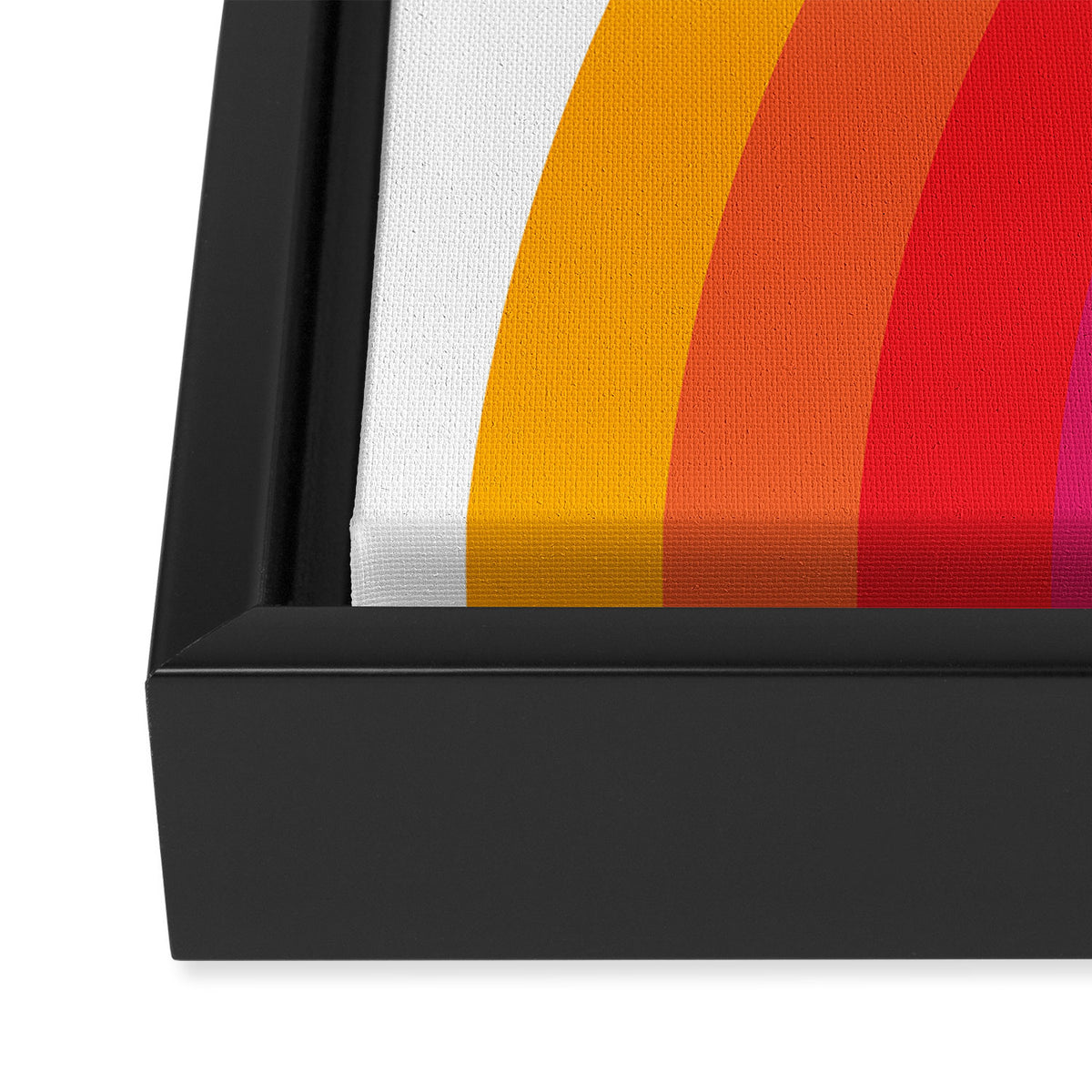Retro Bright Rainbow - Left Side Framed Canvas Print Gallery Image 2