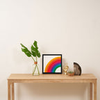 Retro Bright Rainbow - Left Side Framed Canvas Print Gallery Image 3