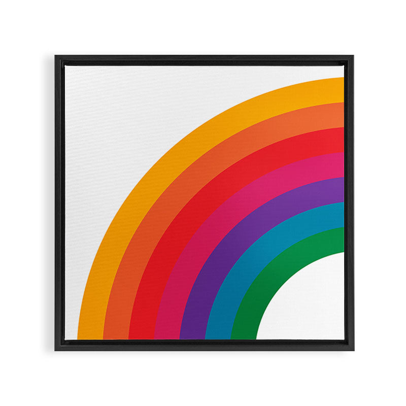 Retro Bright Rainbow - Left Side Framed Canvas Print Gallery Image 3