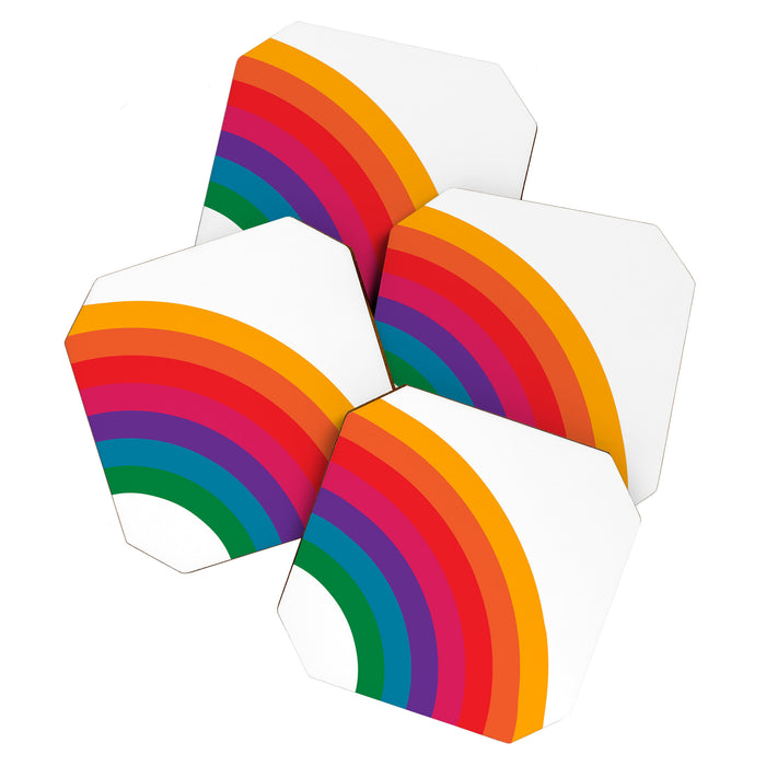 Retro Bright Rainbow - Right Side Coaster Gallery Image 1