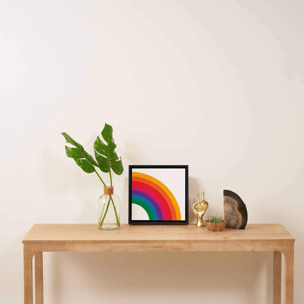 Retro Bright Rainbow - Right Side Framed Canvas Print Gallery Image 3