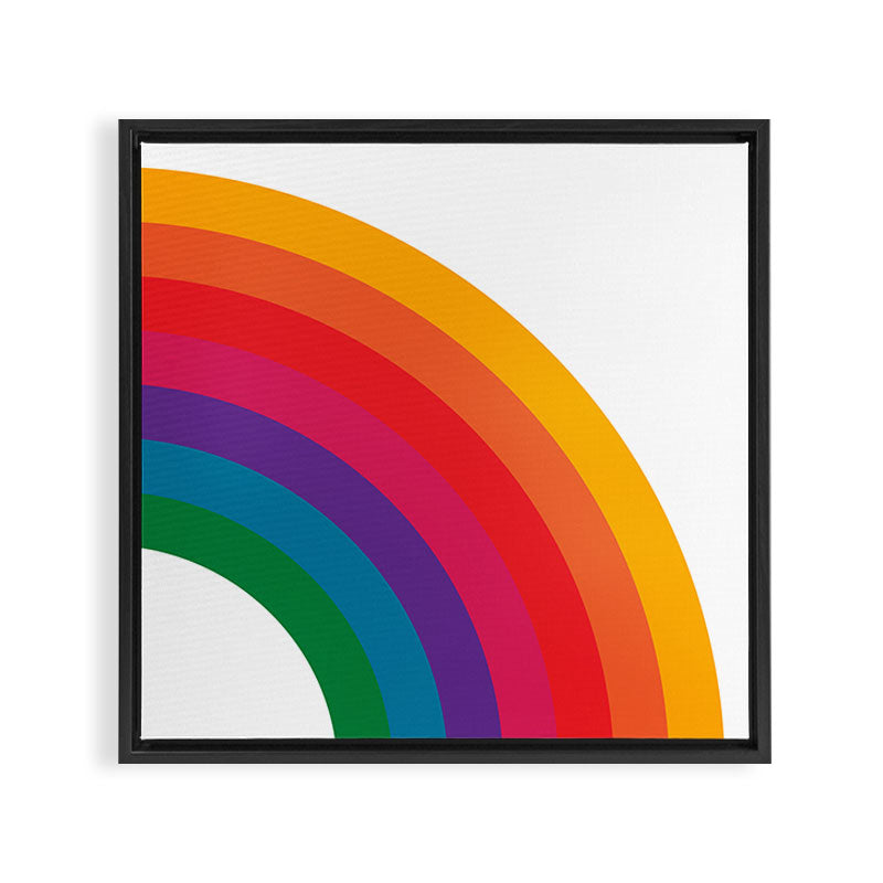 Retro Bright Rainbow - Right Side Framed Canvas Print Gallery Image 3