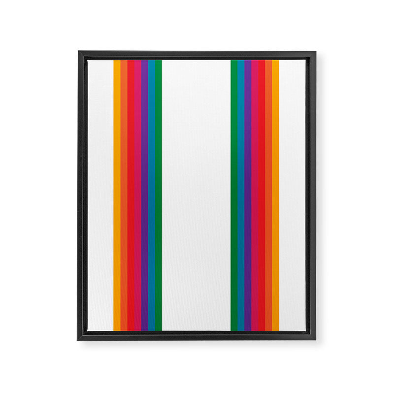 Retro Bright Rainbow - Straight Framed Canvas Print Gallery Image 8
