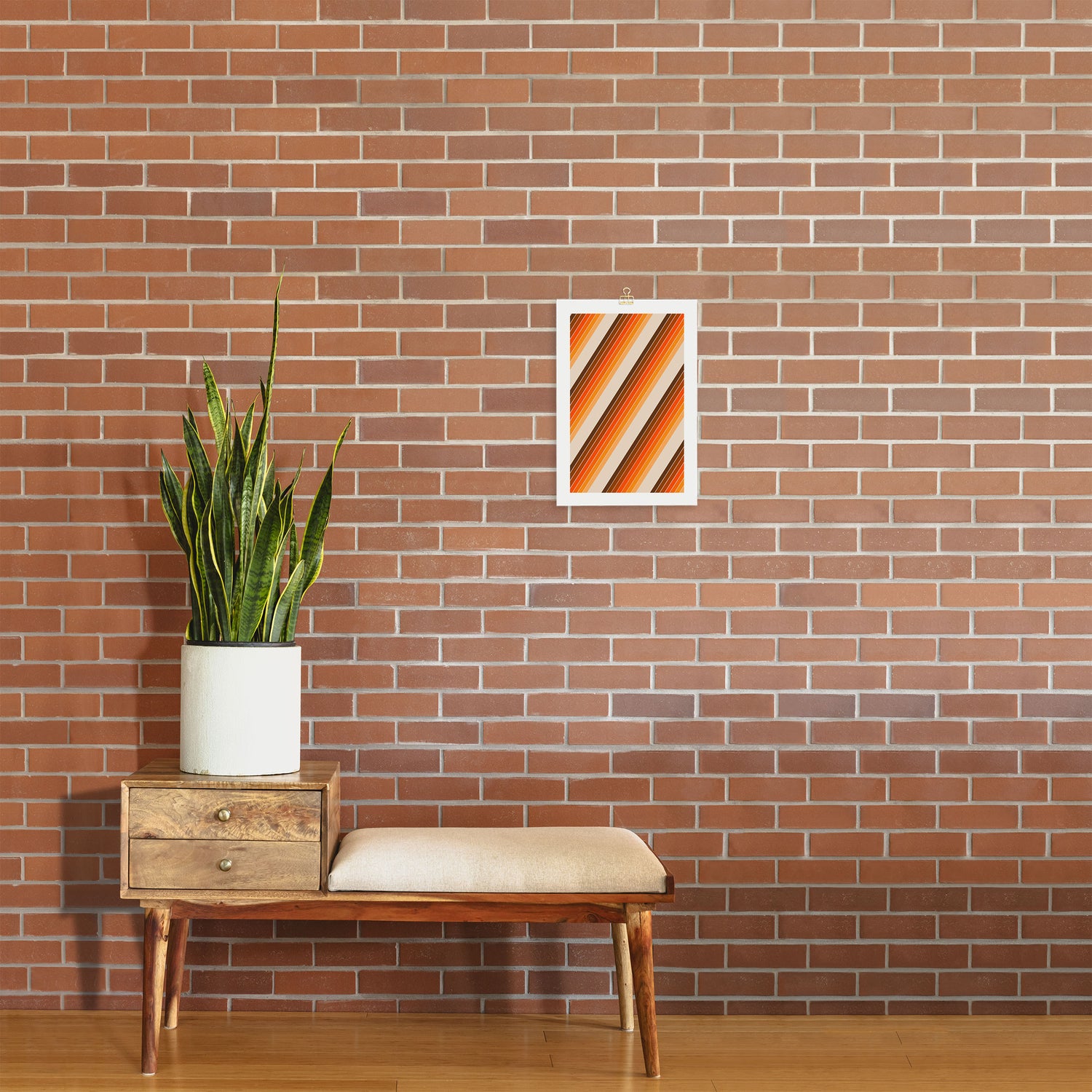 Tan Candy Stripe Art Print Gallery Image 2