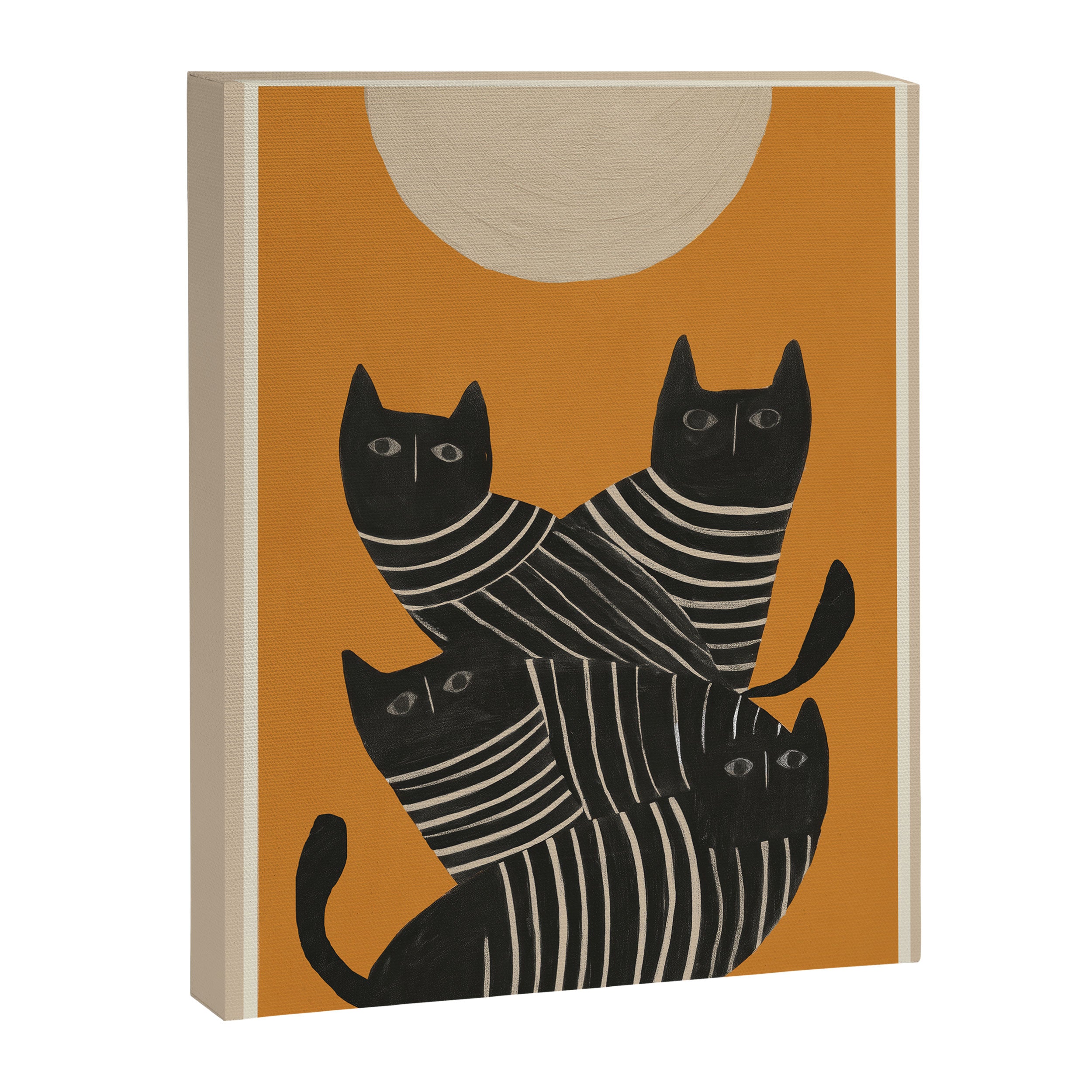 Abstract Black Cats Canvas Print Gallery Image 6