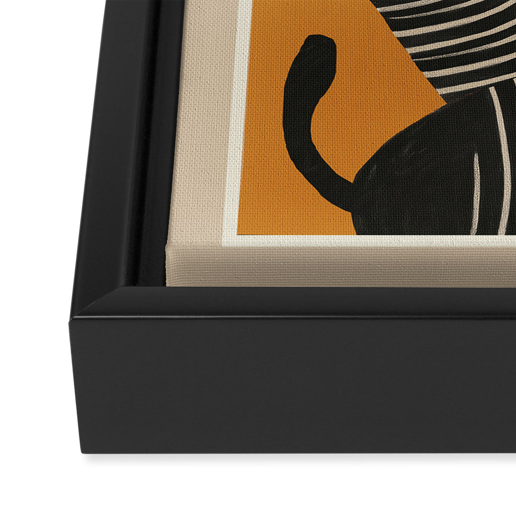 Abstract Black Cats Framed Canvas Print Gallery Image 3