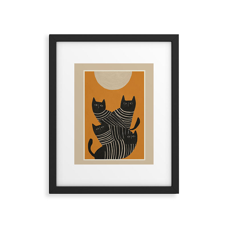 Abstract Black Cats Framed Art Print Gallery Image 5