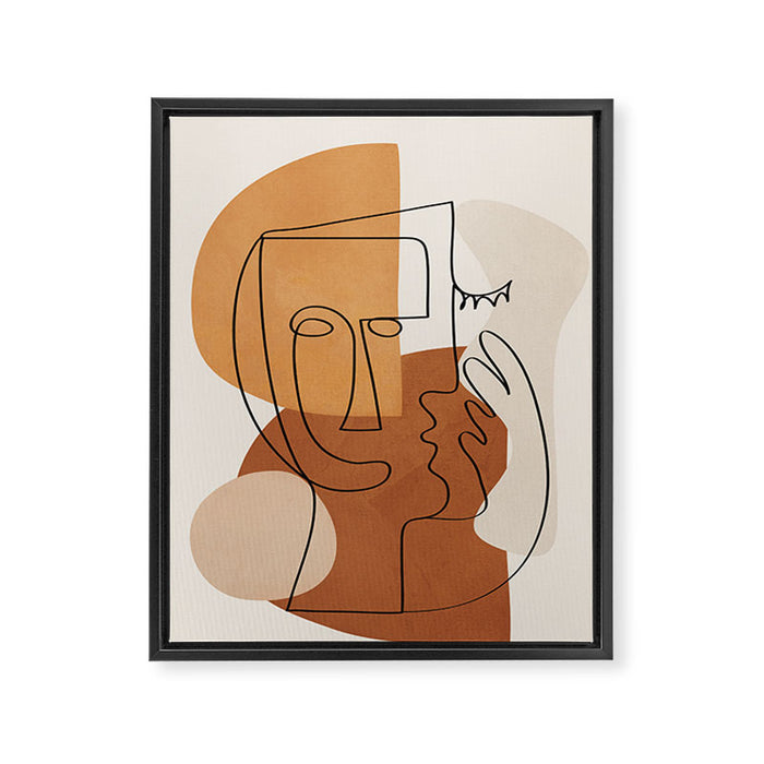 Abstract Clay Faces I Framed Canvas Print Gallery Image 1