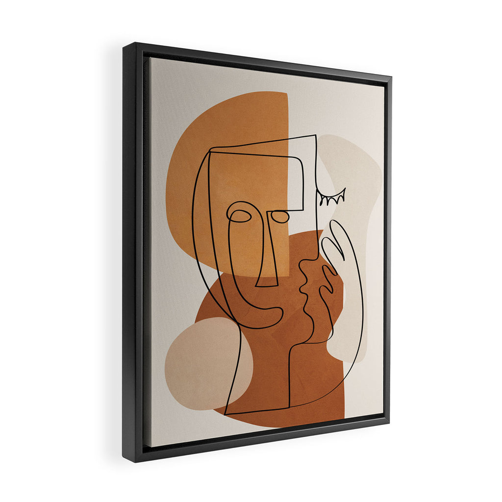 Abstract Clay Faces I Framed Canvas Print Gallery Image 2