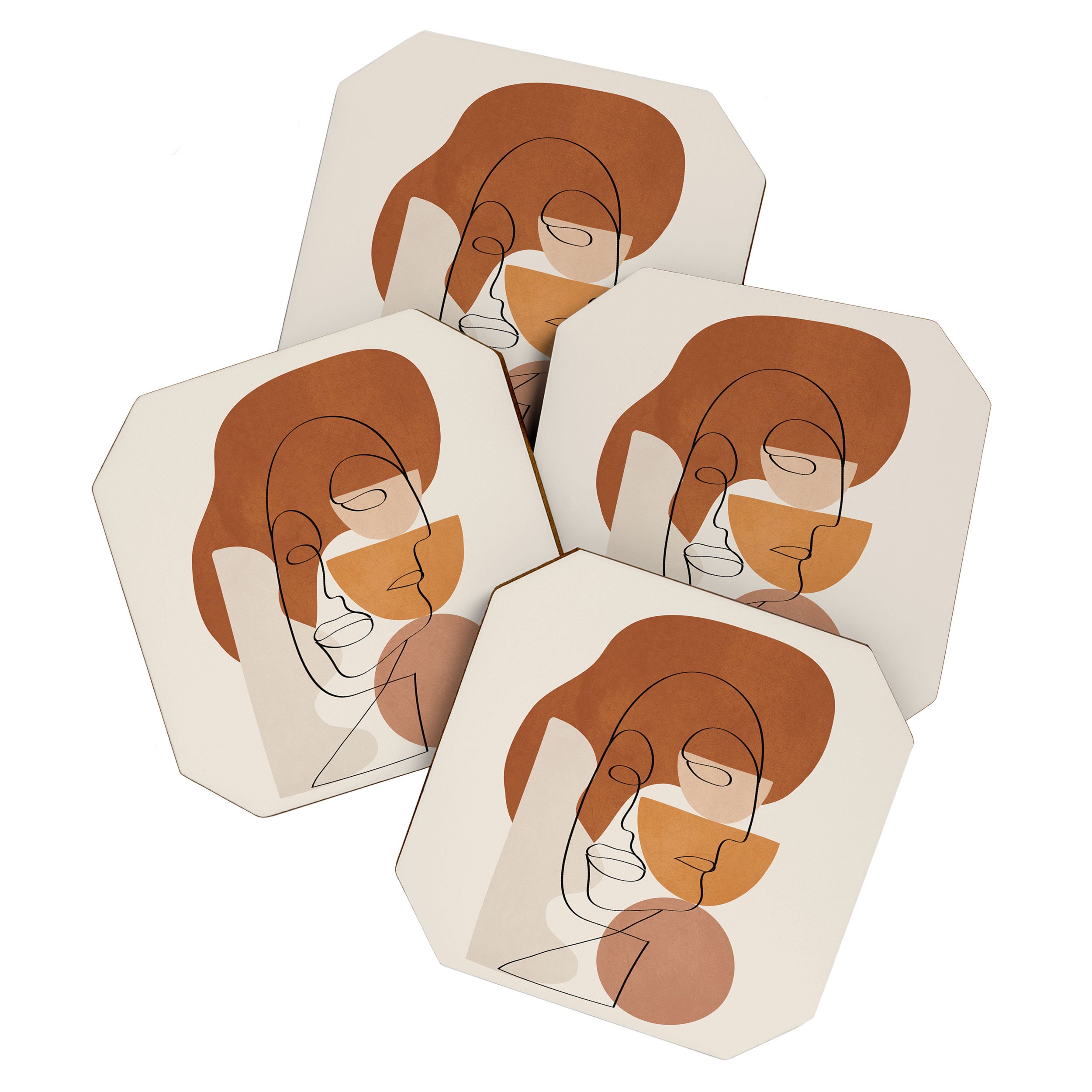Abstract Clay Faces II Coaster Gallery Image 1