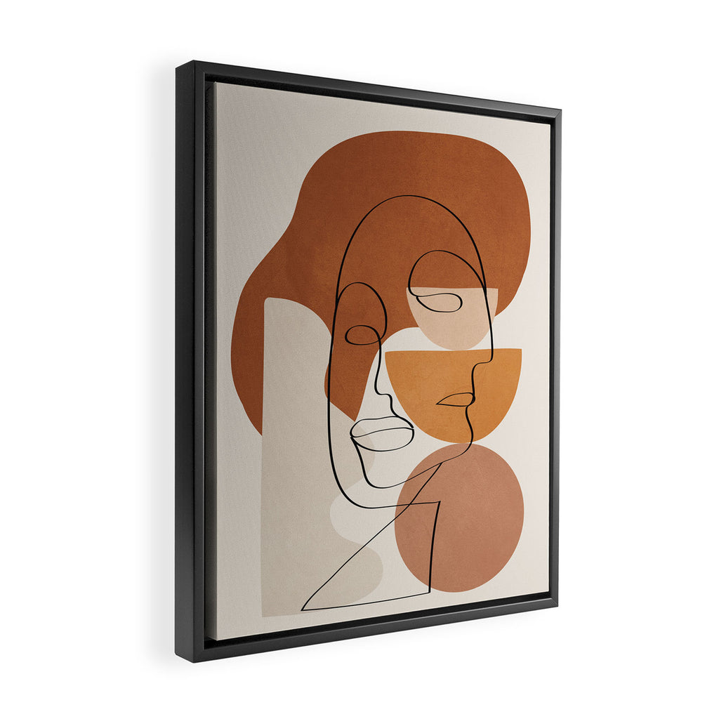 Abstract Clay Faces II Framed Canvas Print Gallery Image 2