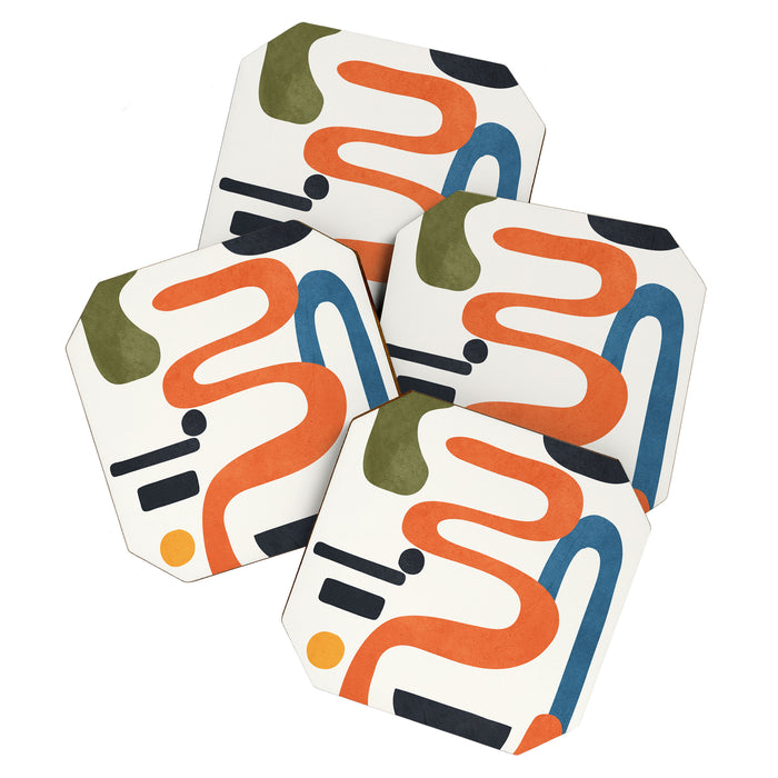 Abstract Colorful Setting 4 Coaster Gallery Image 1