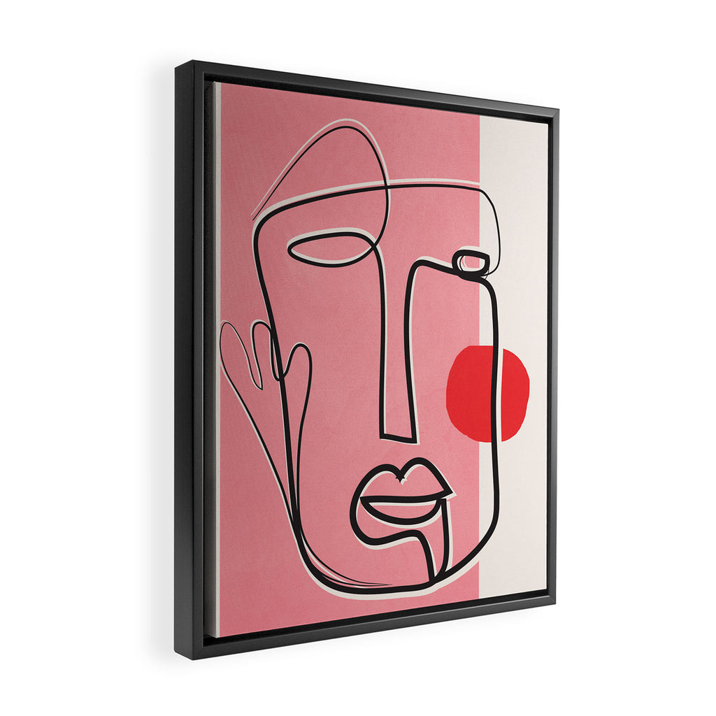 Abstract Face Line Art 02 Framed Canvas Print Gallery Image 2