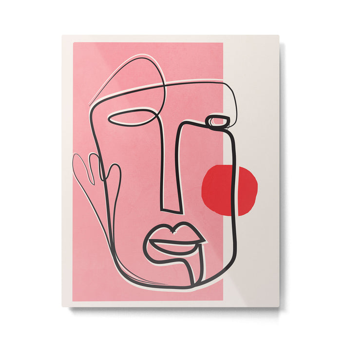 Abstract Face Line Art 02 Metal Print Gallery Image 1