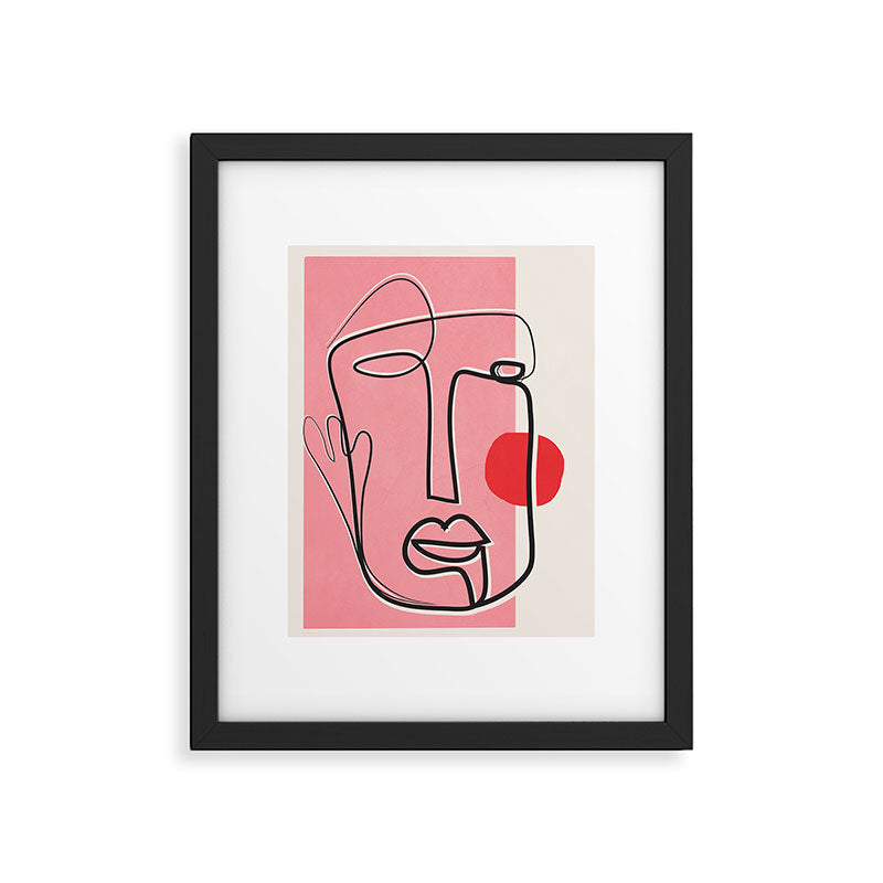 Abstract Face Line Art 02 Framed Art Print Gallery Image 6