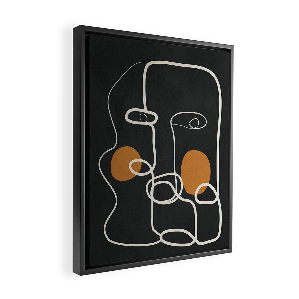 Abstract Face Line Art 04 Framed Canvas Print Gallery Image 2