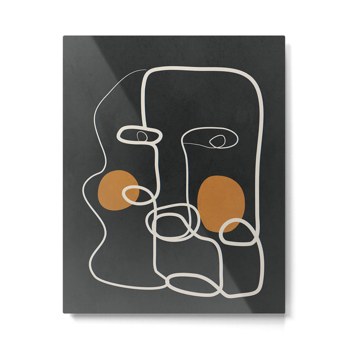 Abstract Face Line Art 04 Metal Print Gallery Image 1