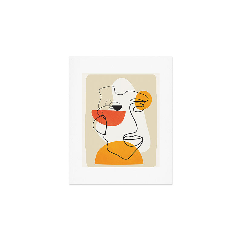 Abstract Face Line Design 03 Art Print Gallery Image 1