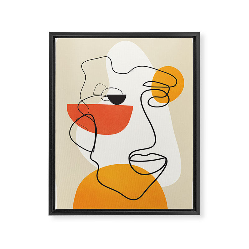 Abstract Face Line Design 03 Framed Canvas Print Gallery Image 6